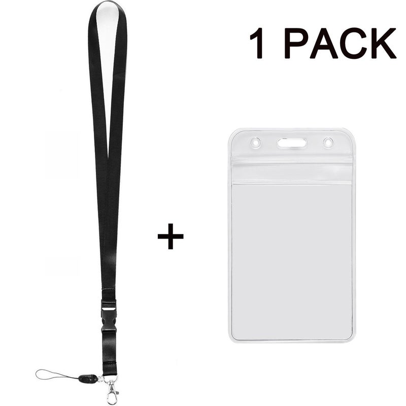 YOUOWO 1 Pack Clear ID Badge Holder Vertical with Black Lanyards,Neck Strap Detachable Buckle Enhanced Breakaway Quick Release Safety Lanyard with Name Tag Card Holders - Image 4